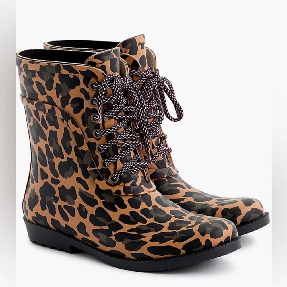 J Crew Leopard Print Rain Boots
